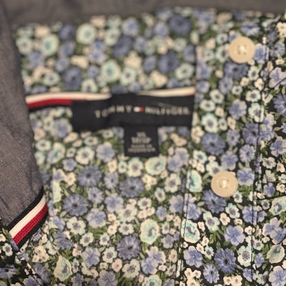 Tommy Hilfiger Blue Floral Cropped Hoodie Top Women’s XS - Picture 6 of 10